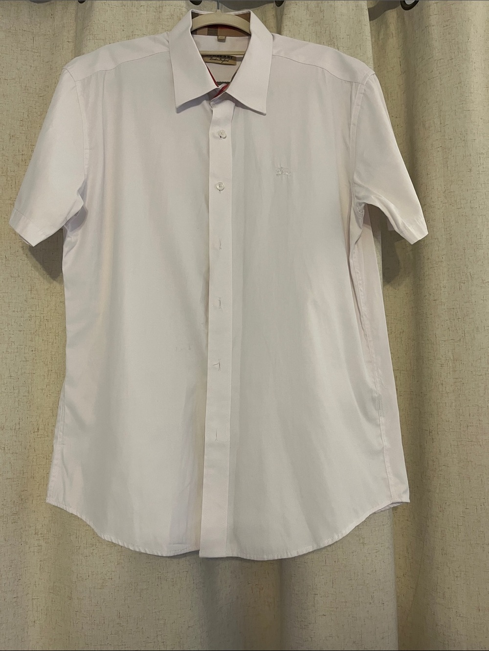 Vintage Burberry London Hidden Nova Check White short Sleeve size XL